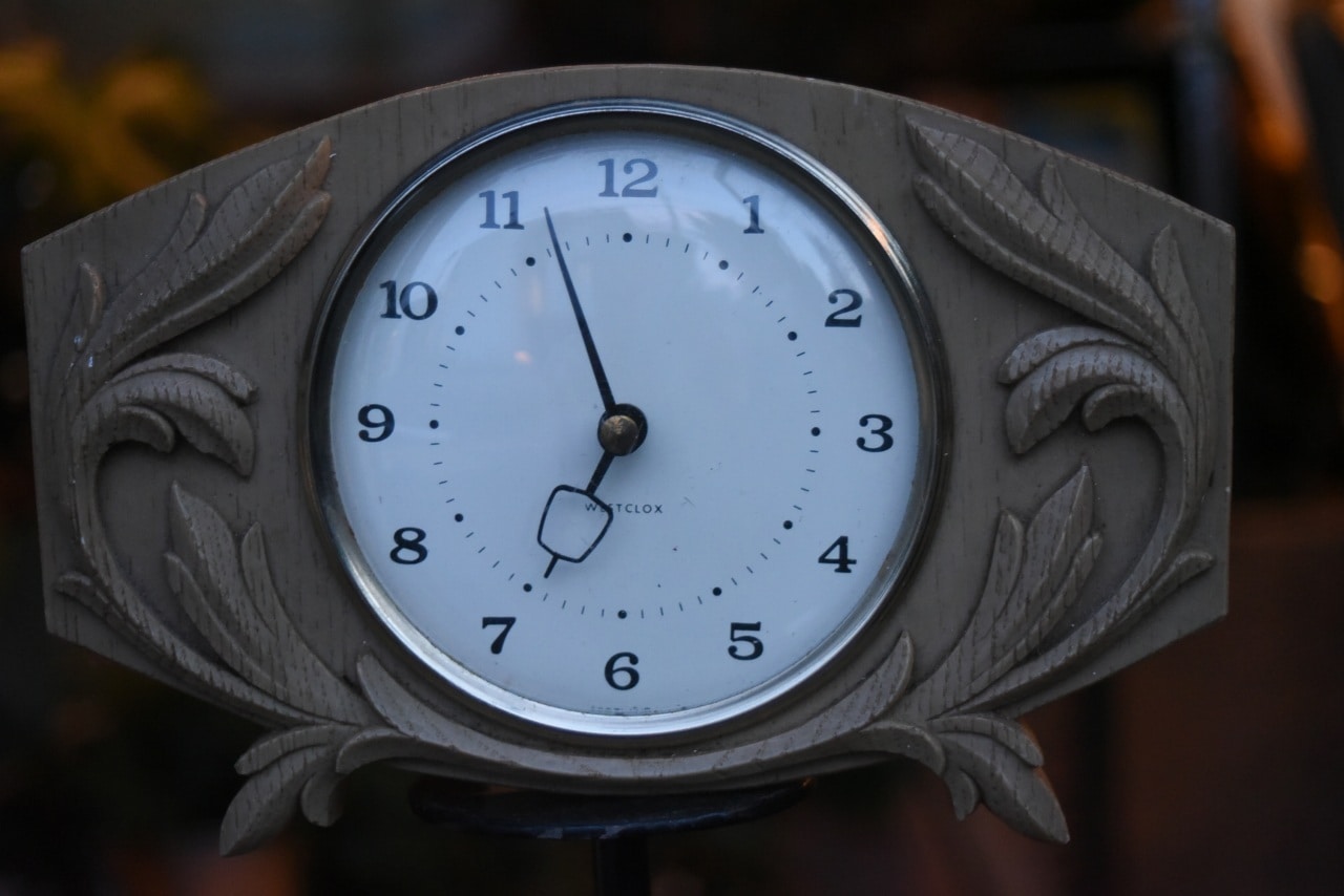 102351 ヴィンテージ　時計　WESTCLOX ウエストクロック　置き時計 MADE IN SCOTLAND