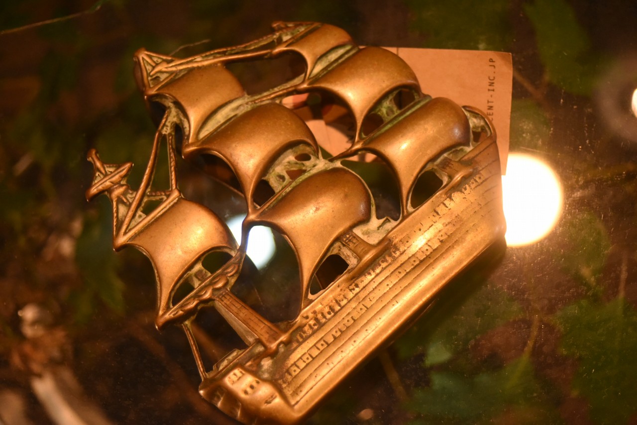 100813 ヴィンテージ　真鍮　ブラス　ドアノッカー　シップ　船舶