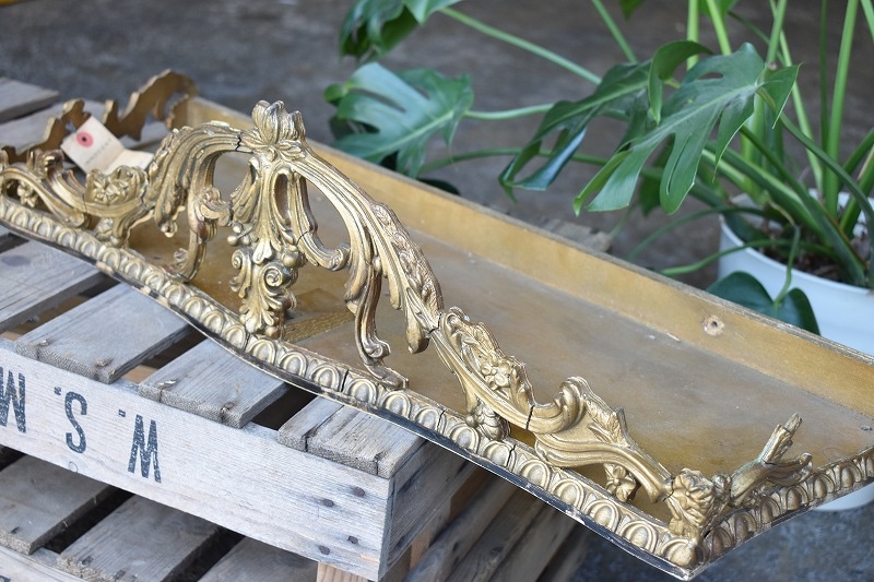 2702 ヴィンテージ ゴールド ウッド レリーフラック 破損、修復歴あり