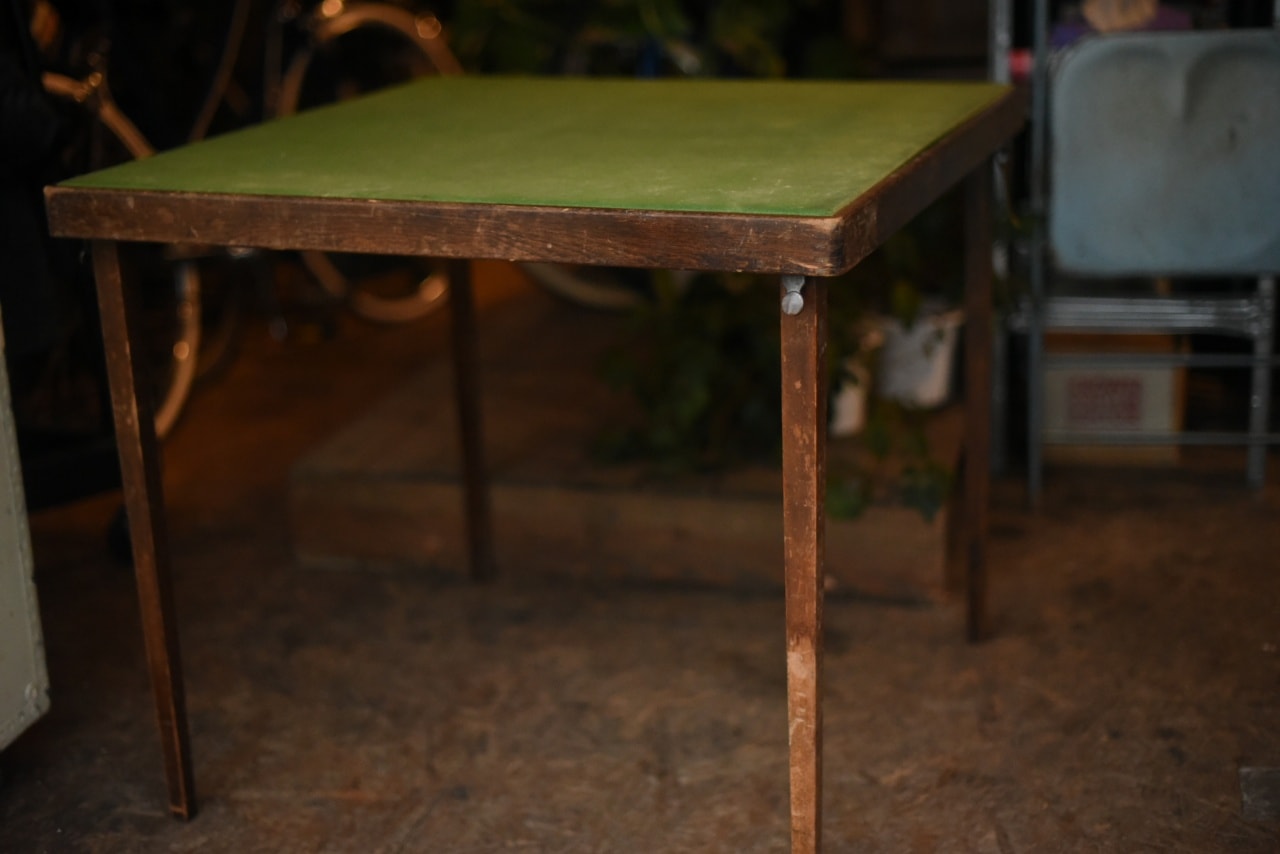 2741 ヴィンテージ ゲームテーブル カジノ ポーカーテーブル 折り畳み収納可能