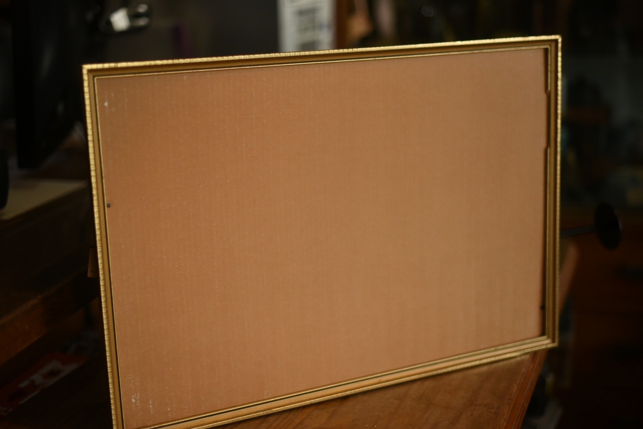 102942 ヴィンテージ　ゴールドウッドフレーム ガラスなし