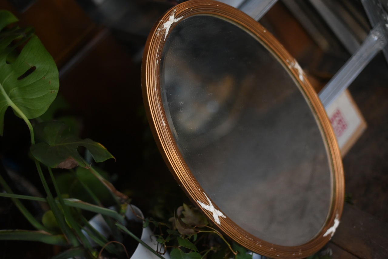 867 ヴィンテージ ゴールドフレーム ミラー