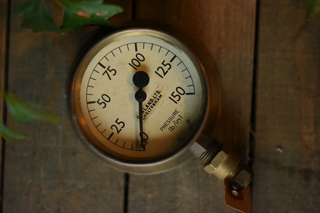 2303 ヴィンテージ 圧力メータ 「CARLAND LTD.」 真鍮製 英国製 MADE IN ENGLAND