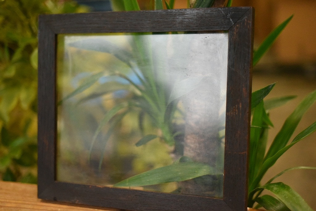 103637 ヴィンテージ　ウッドフレーム ガラス版付属　額縁