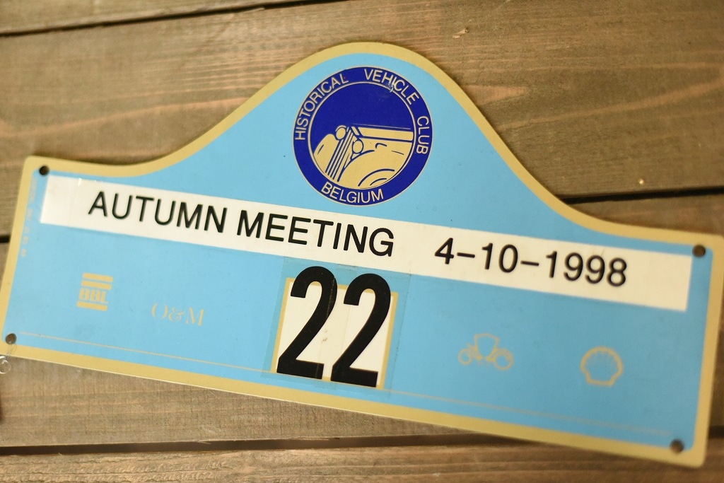 103758 HISTORICAL VEHICLE CLUB BELGIUM BELGIUM　ラリープレート　ヴィンテージカークラブ　ナンバー　記念プレート　クラシックカー