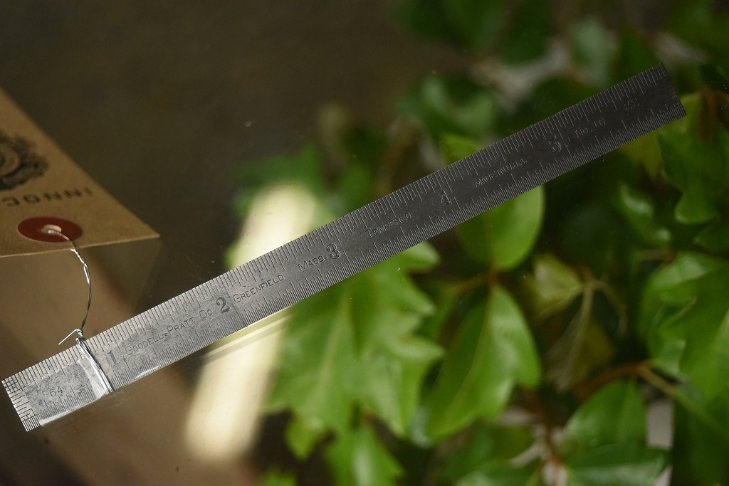 104815 ヴィンテージ　ステンレススケール　定規　ツール　米国製　MADE IN USA