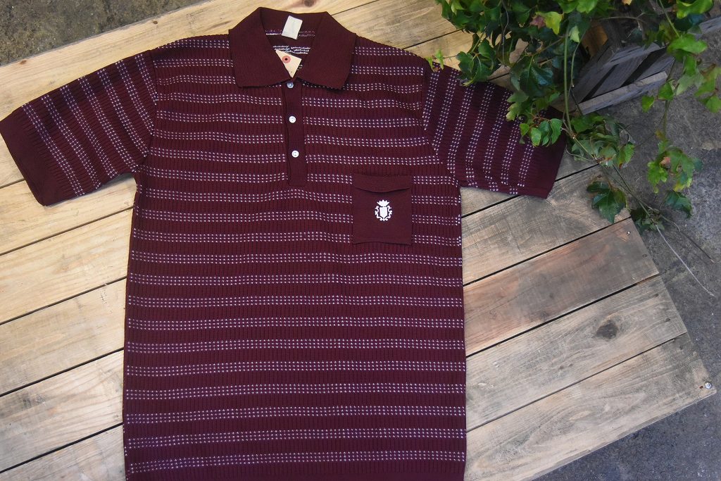 104980　イタリア　ニットポロ　シャツ MADE IN ITALY