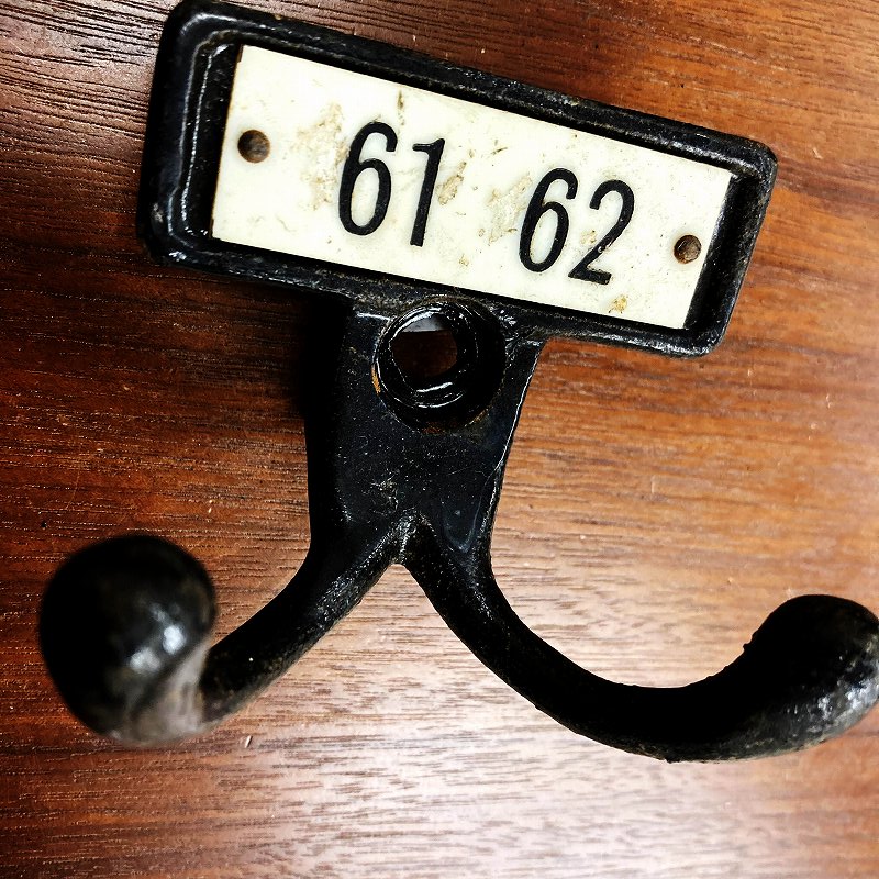 A0070 ヴィンテージ アイアン ショートフック ウォールハンガー　ショートダブルフック
