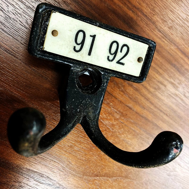 A0074 ヴィンテージ アイアン ショートフック ウォールハンガー　ショートダブルフック