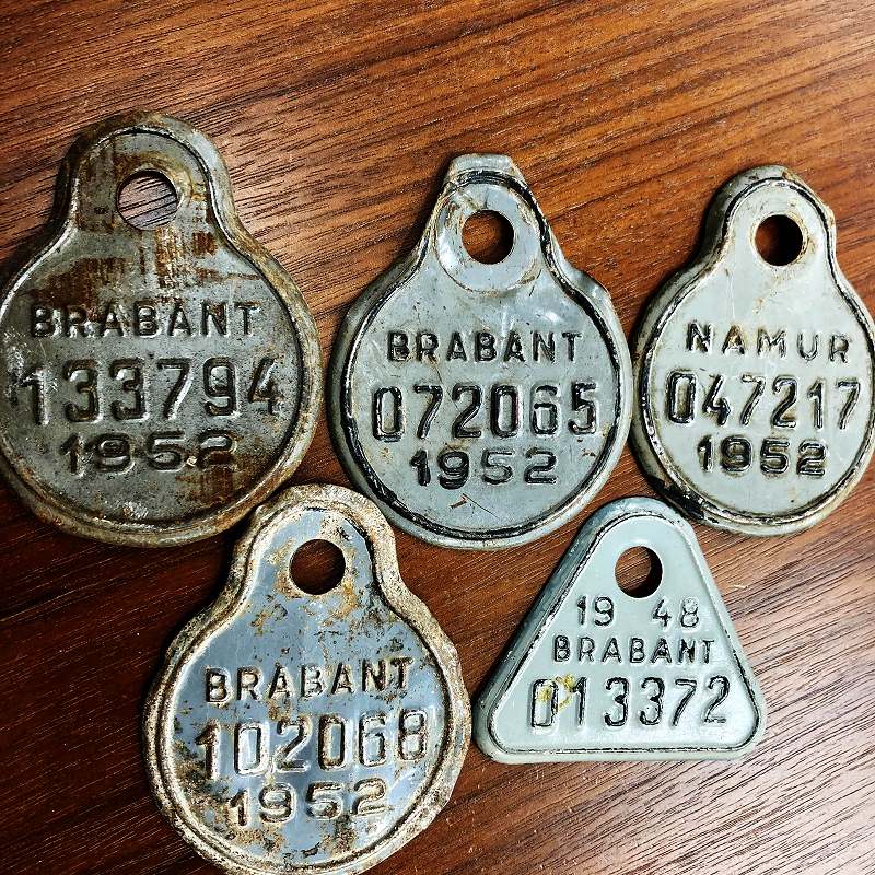 105119 ヴィンテージ　ベルギー ブラバント州　自転車　ナンバープレート|金属製看板|ヴィンテージ看板・壁掛け