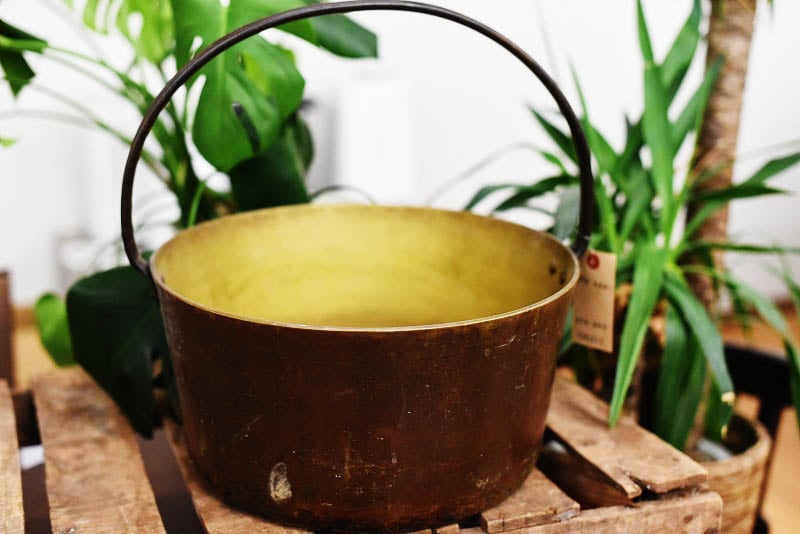 105311 真鍮　ブラス製　パン　鍋　MADE IN ENGLAND　英国