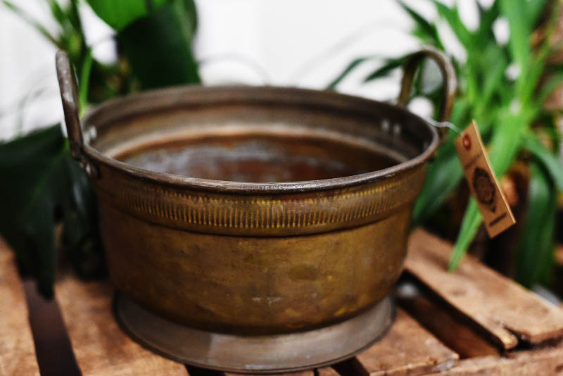 105324 真鍮　ブラス製　パン　鍋　MADE IN ENGLAND　英国