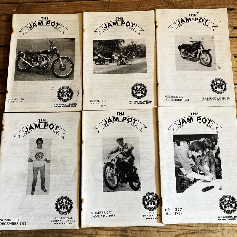B1347　1981年 「JAM POT」 ジャムポット 6冊セット　オーナーズクラブ　会報誌　雑誌　古本　ヴィンテージ