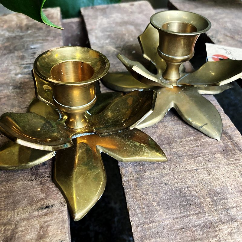 アンティーク真鍮キャンドルスタンド2個組