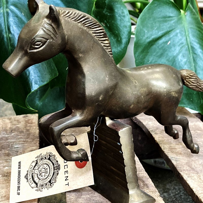 105609 生産国不明　馬　置物　真鍮製　ブラス