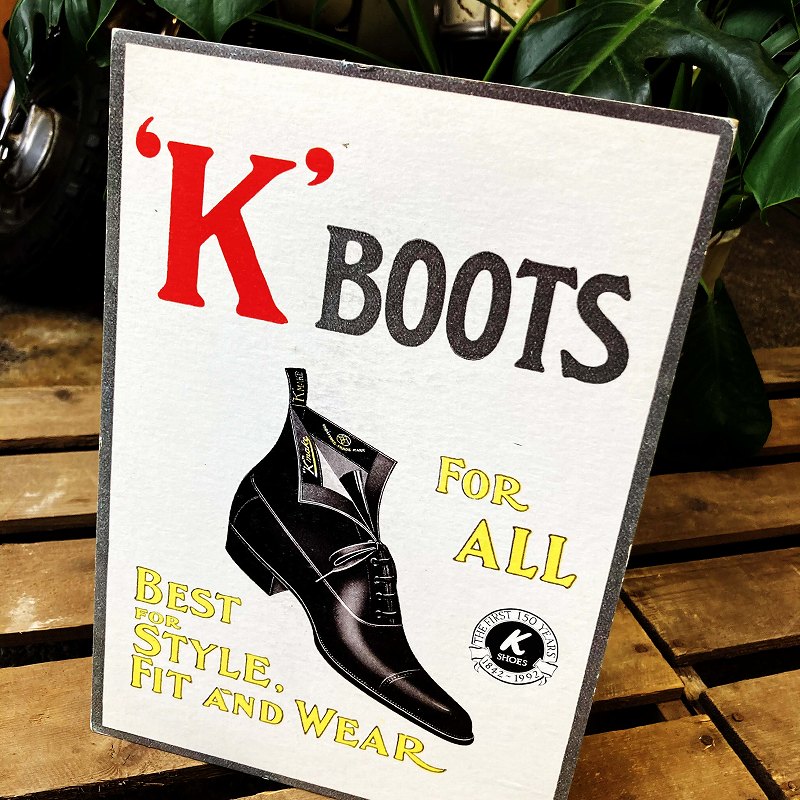 2039 ヴィンテージ　「K SHOES」 ペーパーサイン　サインボード　POP