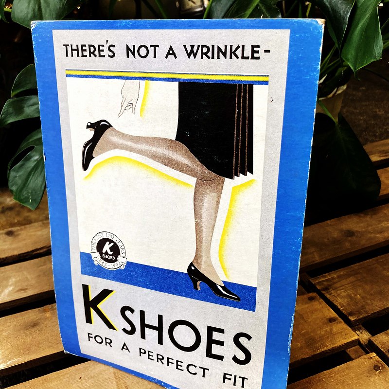 2036 ヴィンテージ　「K SHOES」 ペーパーサイン　サインボード　POP