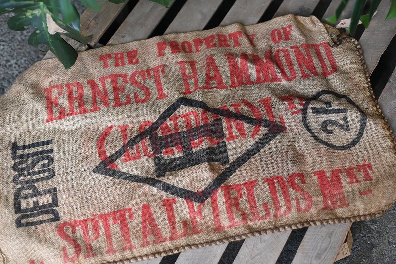 105656 ヴィンテージ 麻袋 麻 ジュート 「ERNEST HAMMOND SPITALFIELDS 