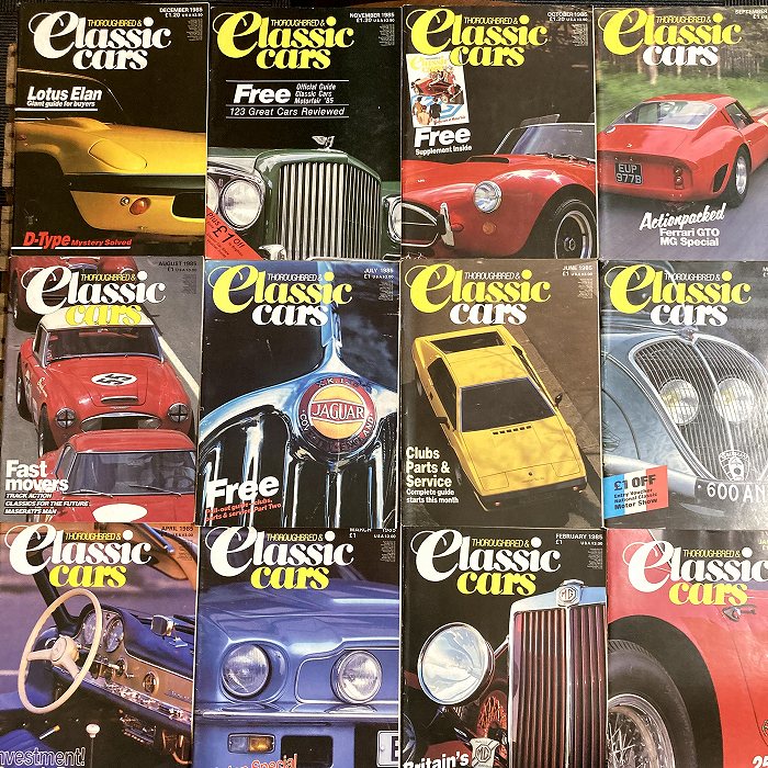 B1727 「THOROUGHBRED&Classic cars」 1985 クラシックカー 12冊SET 英国 旧車雑誌