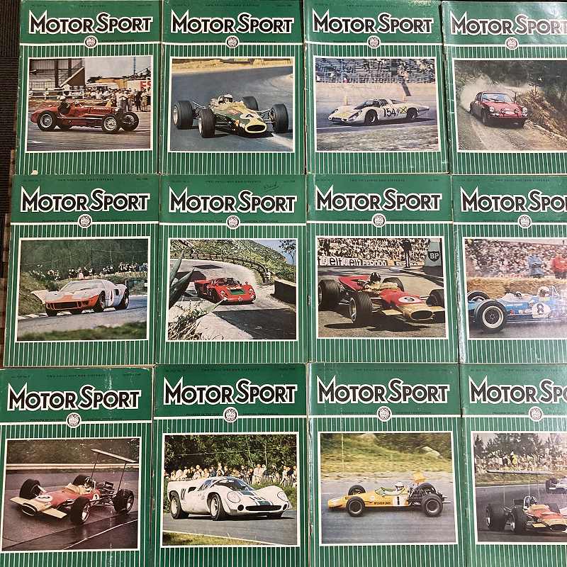 B1776 「MOTOR SPORT」1968  12冊セット　モータースポーツ 英国 旧車雑誌