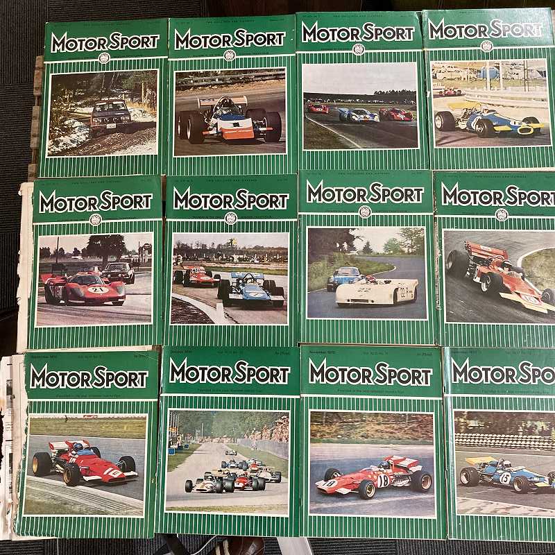 B1784 「MOTOR SPORT」1970　12冊セット　ページ破れあり　モータースポーツ 英国 旧車雑誌