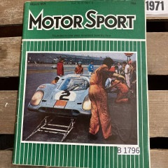 B1796 「MOTOR SPORT」1971　モータースポーツ 英国 旧車雑誌|ヴィンテージブック/本/雑誌