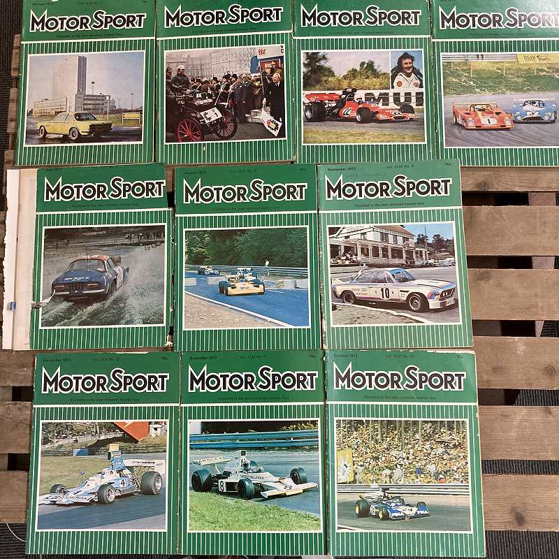 B1805 「MOTOR SPORT」1973　10冊セット　ページ破れあり　モータースポーツ 英国 旧車雑誌