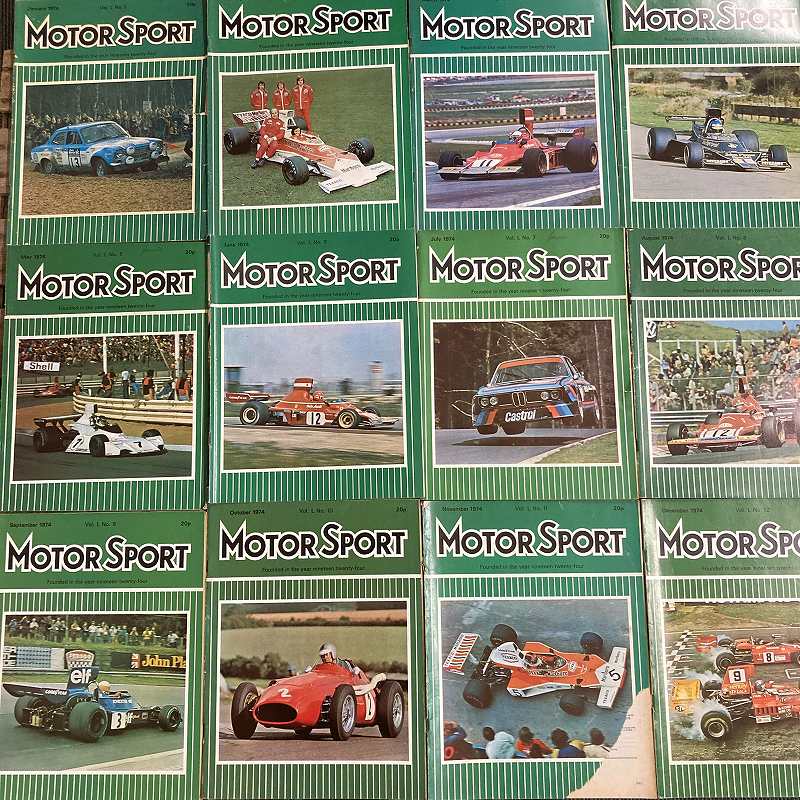 B1806 「MOTOR SPORT」1974　12冊セット　モータースポーツ 英国 旧車雑誌