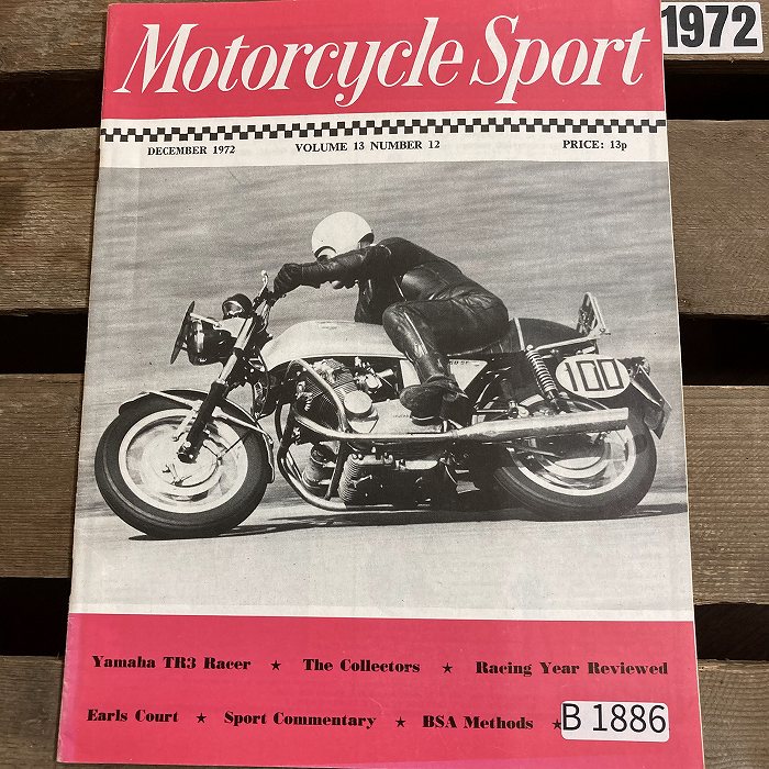 B1886 「MOTORCYCLE SPORT」1972 モーターサイクルスポーツ 英国 旧車