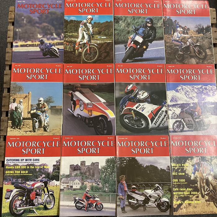 B1923 「MOTORCYCLE SPORT」1987 12冊セット　モーターサイクルスポーツ 英国 旧車雑誌