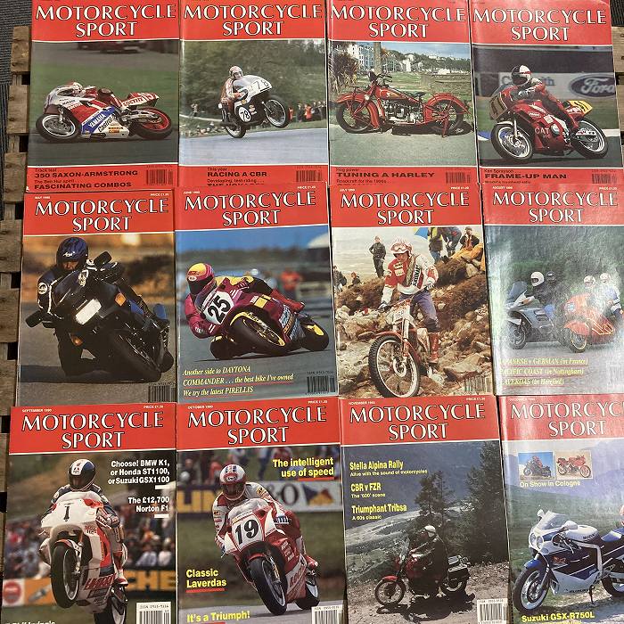 B1925 「MOTORCYCLE SPORT」1990 12冊セット　モーターサイクルスポーツ 英国 旧車雑誌
