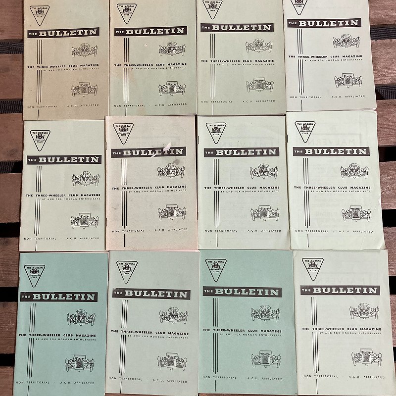 B2275 「THE BULLETIN  THE MORGAN CLUB」1974  12冊セット　モーガンクラブ　英国 旧車雑誌