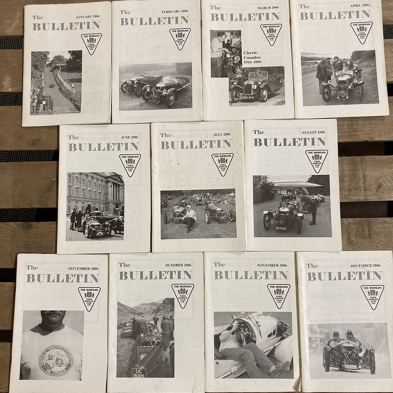 B2304 「THE BULLETIN  THE MORGAN CLUB」2006　12冊セット　モーガンクラブ　英国 旧車雑誌