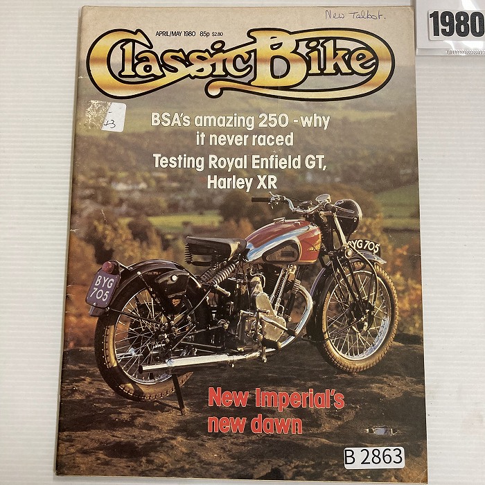 B2863　1980　「CLASSIC BIKE」　クラシックバイク　英国旧車雑誌