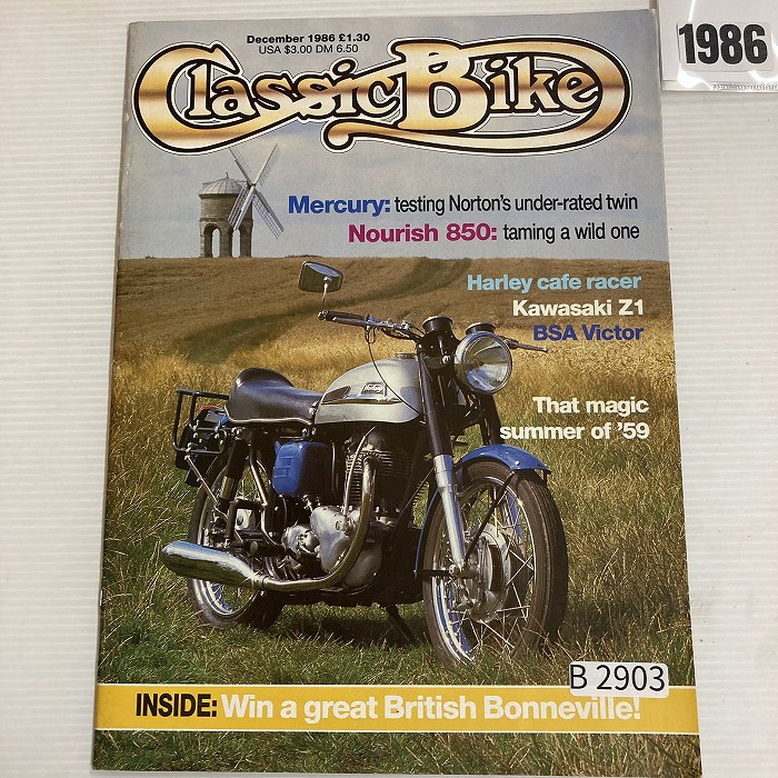 B2903　1986　「CLASSIC BIKE」　クラシックバイク　英国旧車雑誌