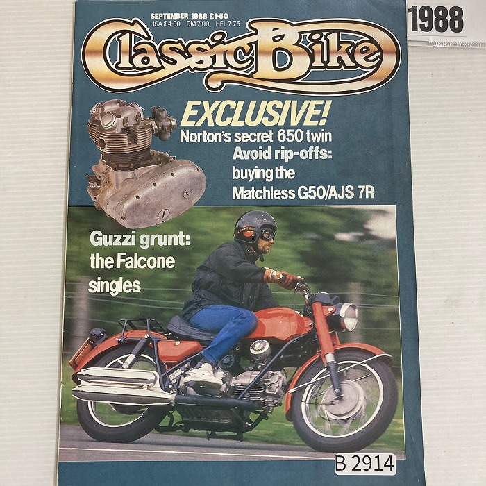 B2914　1988　「CLASSIC BIKE」　クラシックバイク　英国旧車雑誌