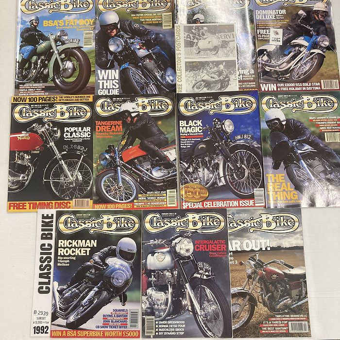 B2939　1992　11冊セット　「CLASSIC BIKE」　クラシックバイク　英国旧車雑誌