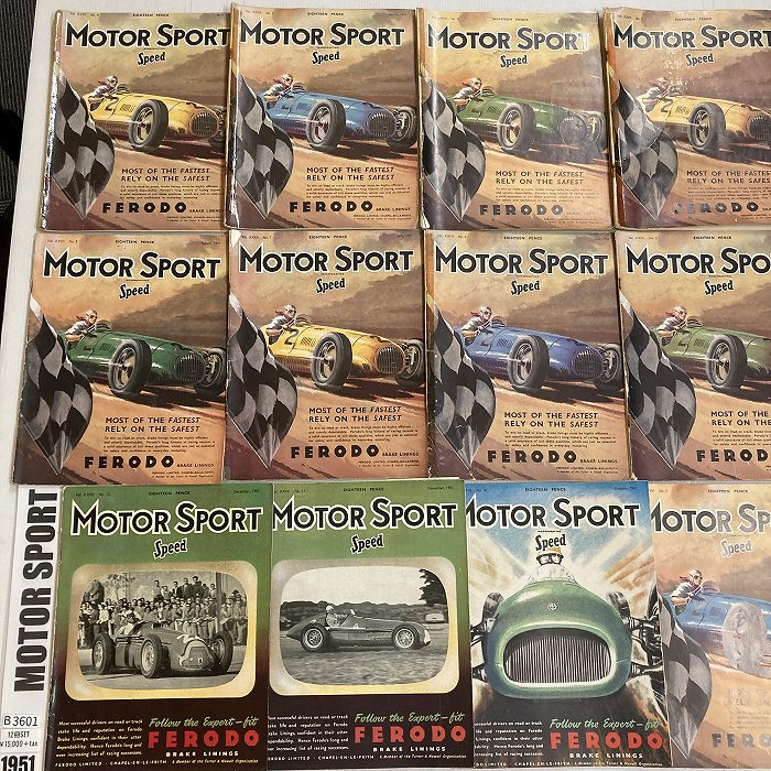 B3601　1951　12冊セット「MOTOR SPORT」モータースポーツ 英国旧車雑誌