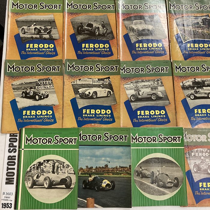 B3603　1953　12冊セット「MOTOR SPORT」モータースポーツ 英国旧車雑誌