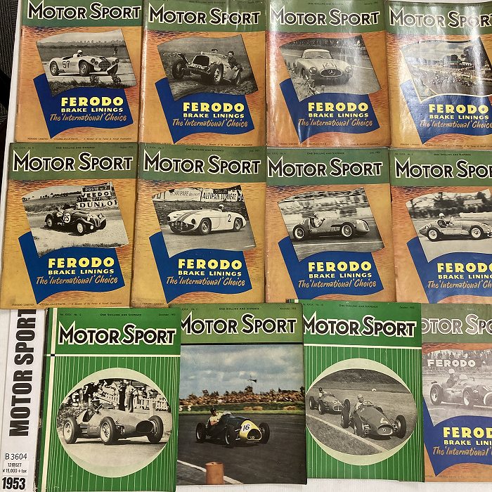 B3604　1953　12冊セット「MOTOR SPORT」モータースポーツ 英国旧車雑誌