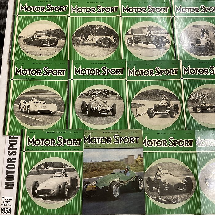 B3605　1954　12冊セット「MOTOR SPORT」モータースポーツ 英国旧車雑誌