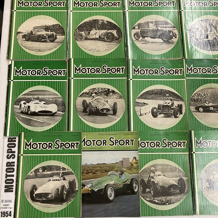 B3606　1954　12冊セット「MOTOR SPORT」モータースポーツ 英国旧車雑誌
