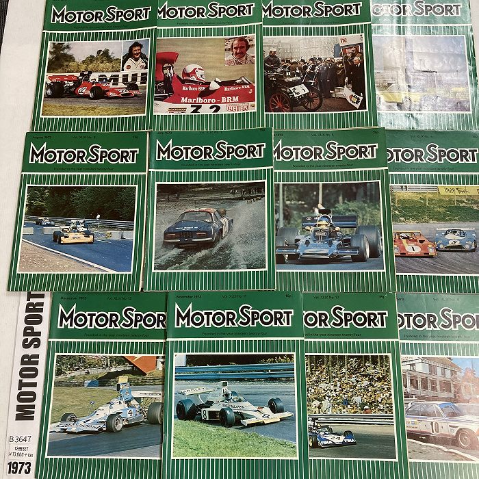 モータースポーツ関連本セット B3647 1973 12冊セット「MOTOR SPORT」モータースポーツ 英国旧車雑誌
