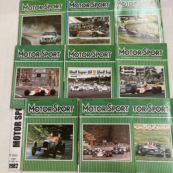 B3665　1982　9冊セット「MOTOR SPORT」モータースポーツ 英国旧車雑誌