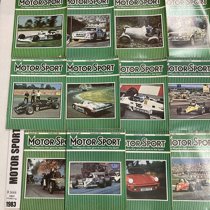 B3666　1983　12冊セット「MOTOR SPORT」モータースポーツ 英国旧車雑誌