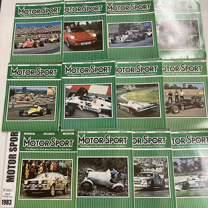 B3667　1983　12冊セット「MOTOR SPORT」モータースポーツ 英国旧車雑誌