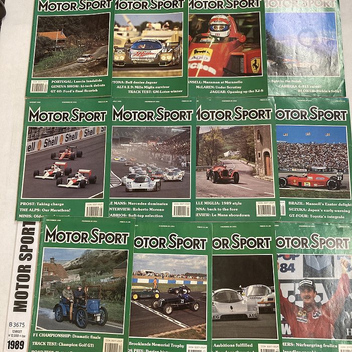 B3675　1989　12冊セット「MOTOR SPORT」モータースポーツ 英国旧車雑誌