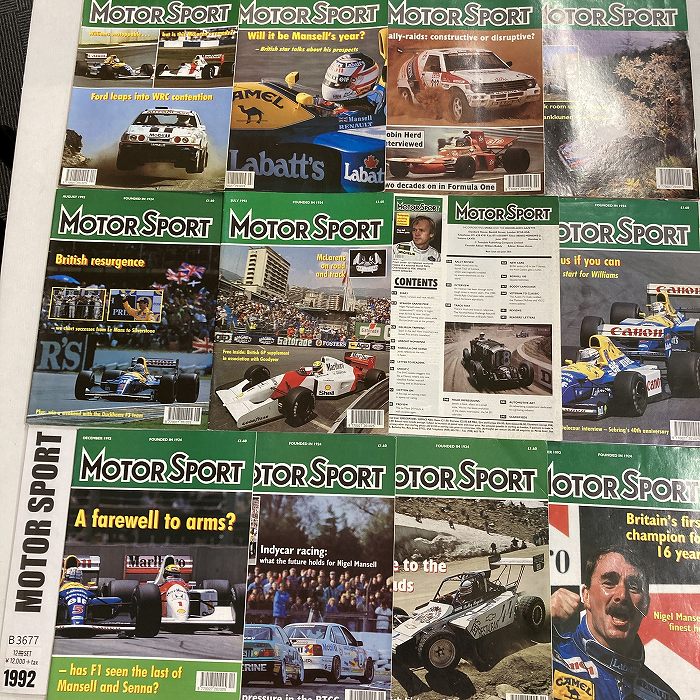 B3677　1992　12冊セット「MOTOR SPORT」モータースポーツ 英国旧車雑誌