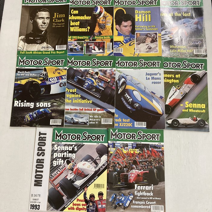B3678　1993　10冊セット「MOTOR SPORT」モータースポーツ 英国旧車雑誌
