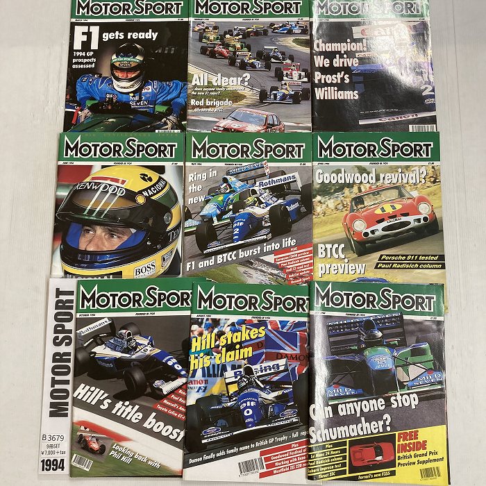 B3679　1994　9冊セット「MOTOR SPORT」モータースポーツ 英国旧車雑誌
